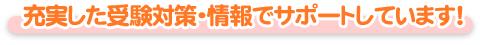 充実した受験対策、情報でサポートしています